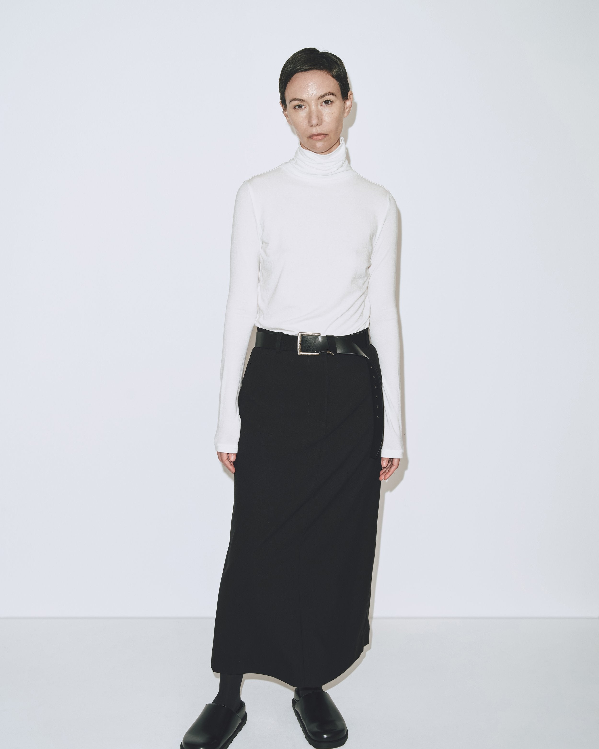 MIJEONG PARK ROLL NECK TOP IN WHITE