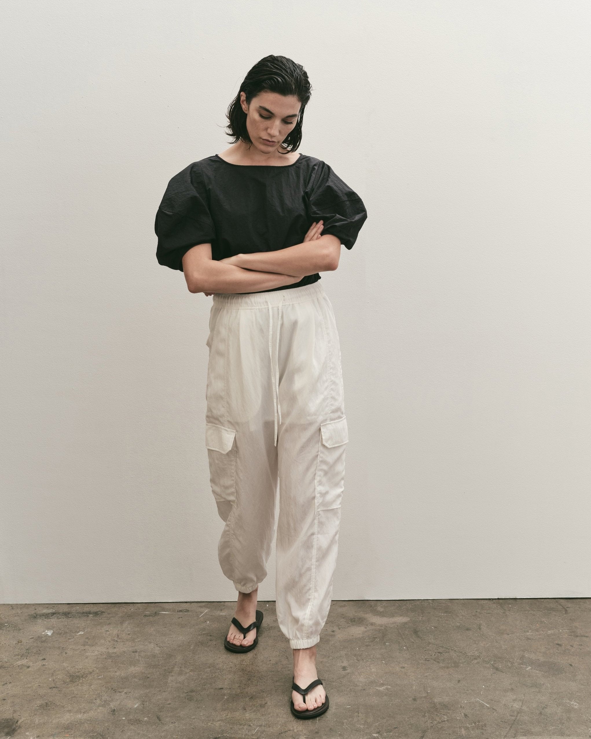 MIJEONG PARK LIGHTWEIGHT CARGO PANTS IN WHITE