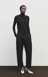 MIJEONG PARK ROLL NECK TOP IN BLACK