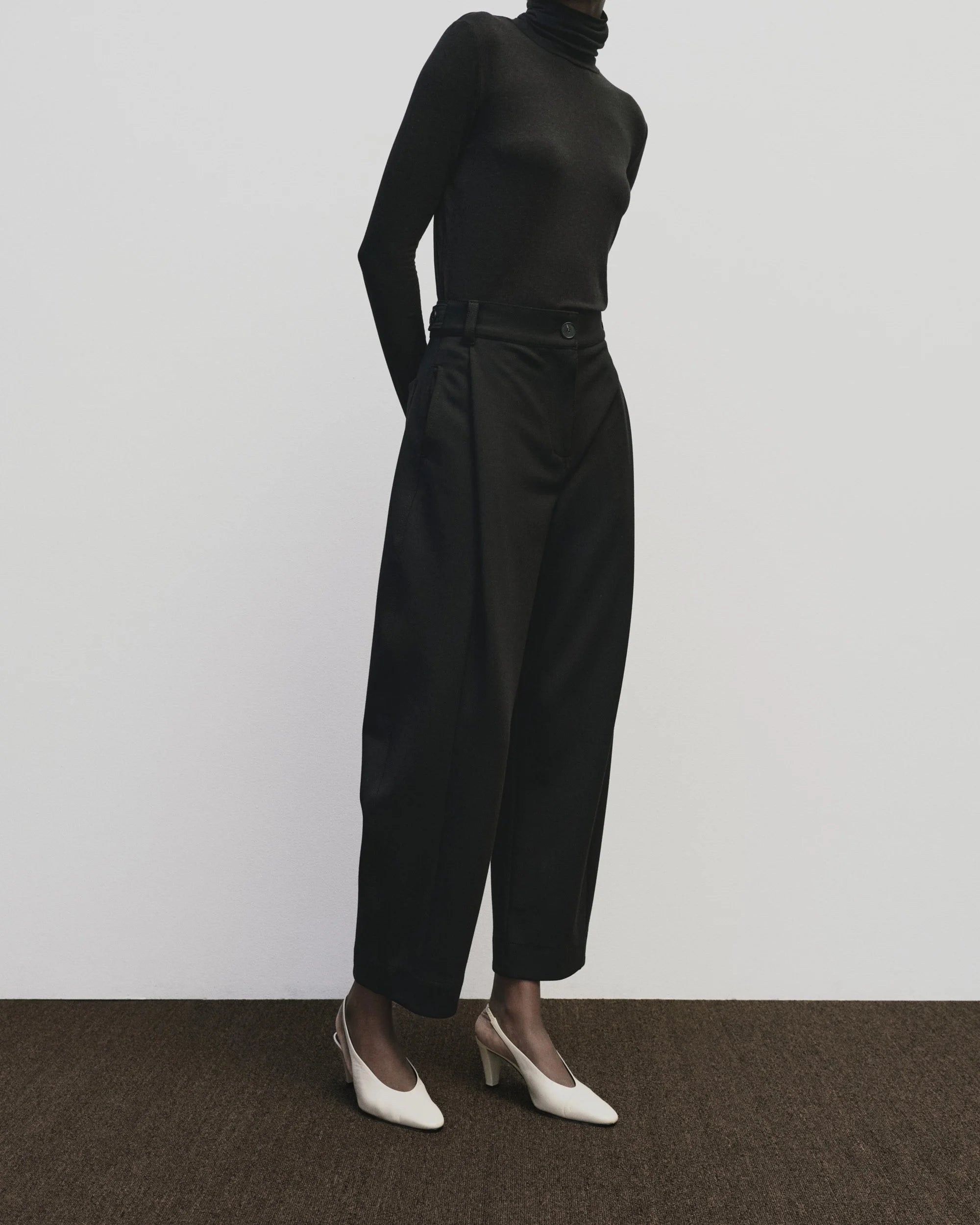 MIJEONG PARK ROLL NECK TOP IN BLACK