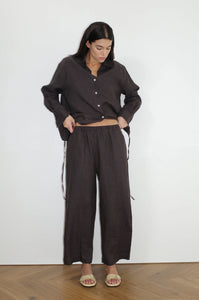 DEIJI TIE SPLIT SET IN SLATE CHECK