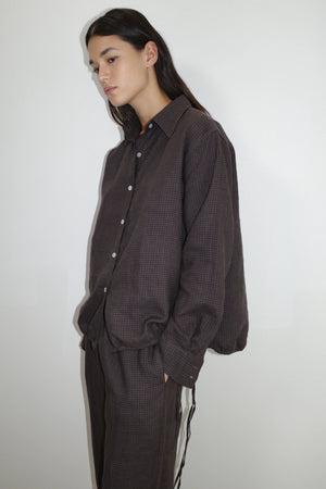 DEIJI TIE SPLIT SET IN SLATE CHECK