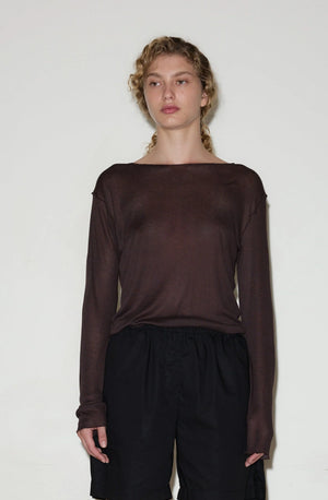 DEIJI KNIT LONGSLEEVE IN MAHOGANY