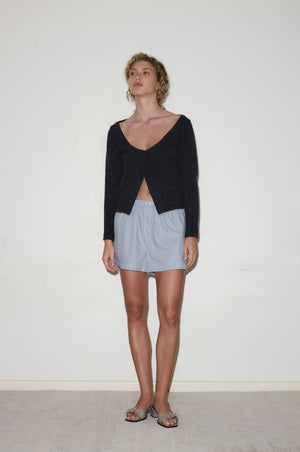 DEIJI ASYMMETRIC KNIT CARDI