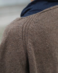 BASERANGE SOAR V NECK IN BROWN MERINO WOOL
