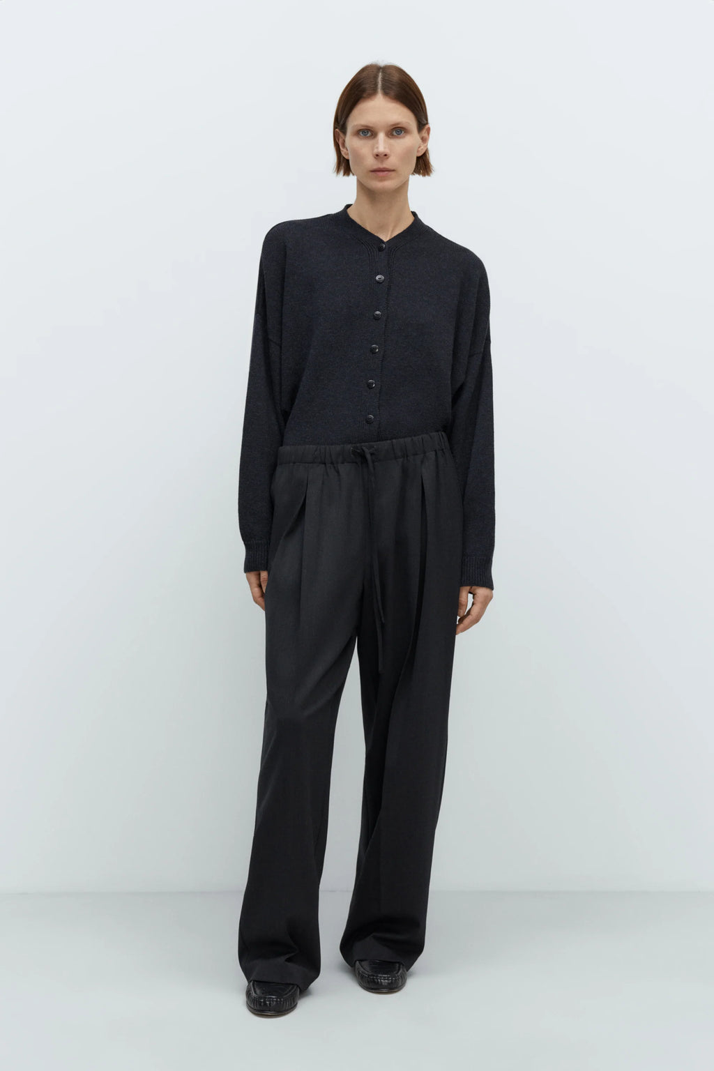 CORDERA PLEATED RELAXED PANTS ANTHRACITE