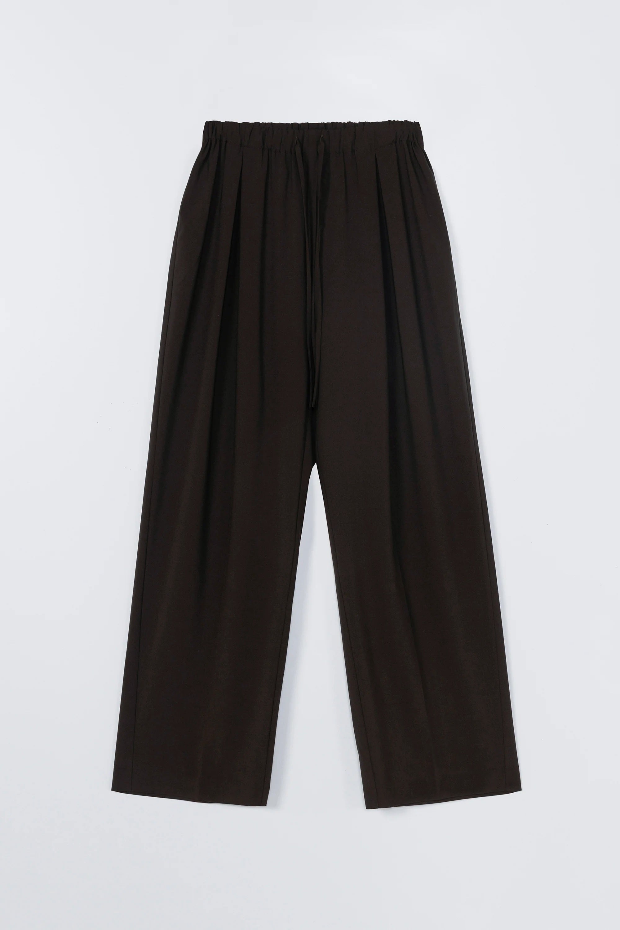 CORDERA PLEATED RELAXED PANTS DARK BROWN