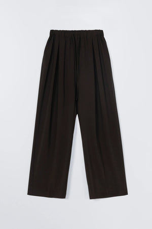 CORDERA PLEATED RELAXED PANTS DARK BROWN
