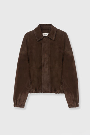 CORDERA SUEDE BOMBER JACKET DARK BROWN