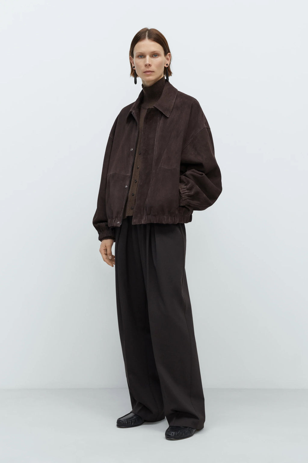CORDERA SUEDE BOMBER JACKET DARK BROWN