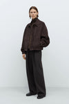 CORDERA SUEDE BOMBER JACKET DARK BROWN