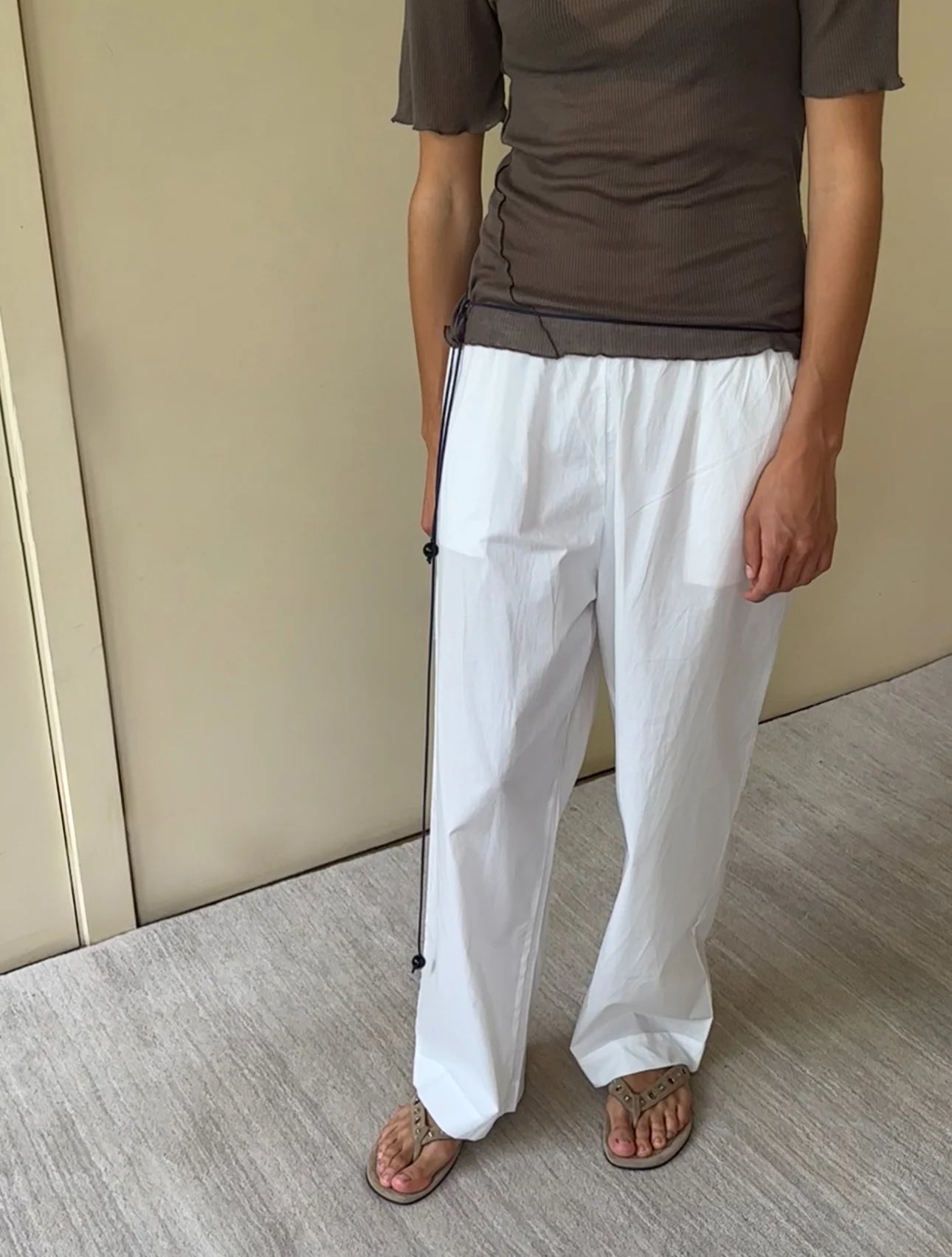 DEIJI STUDIOS EASE TROUSER IN WHITE