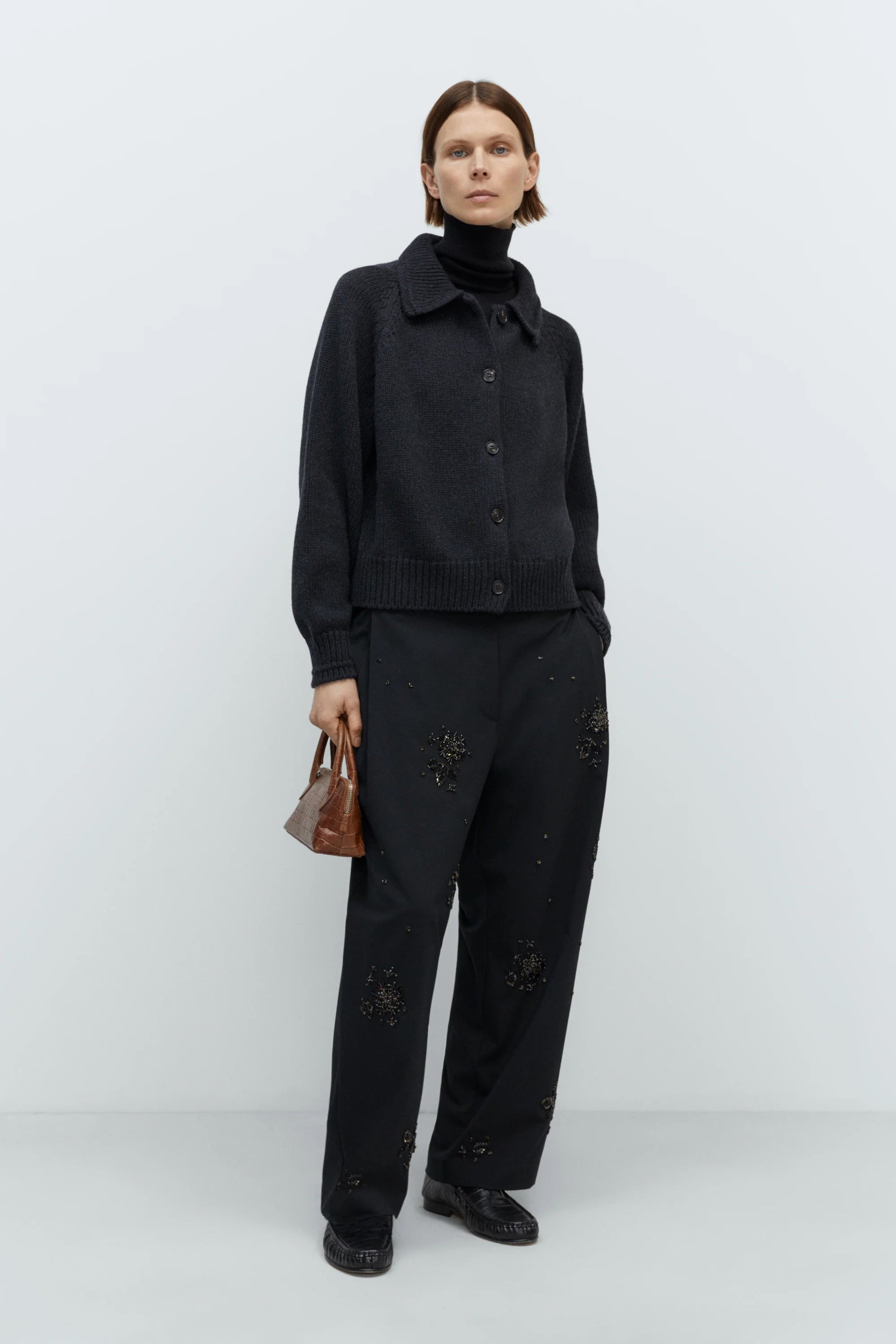CORDERA MERINO WOOL COLLAR CARDIGAN