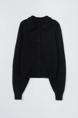 CORDERA MERINO WOOL COLLAR CARDIGAN