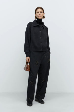 CORDERA MERINO WOOL COLLAR CARDIGAN