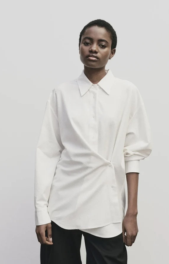 MIJEONG PARK TEXTURED OVERSIZED SHIRT IVORY