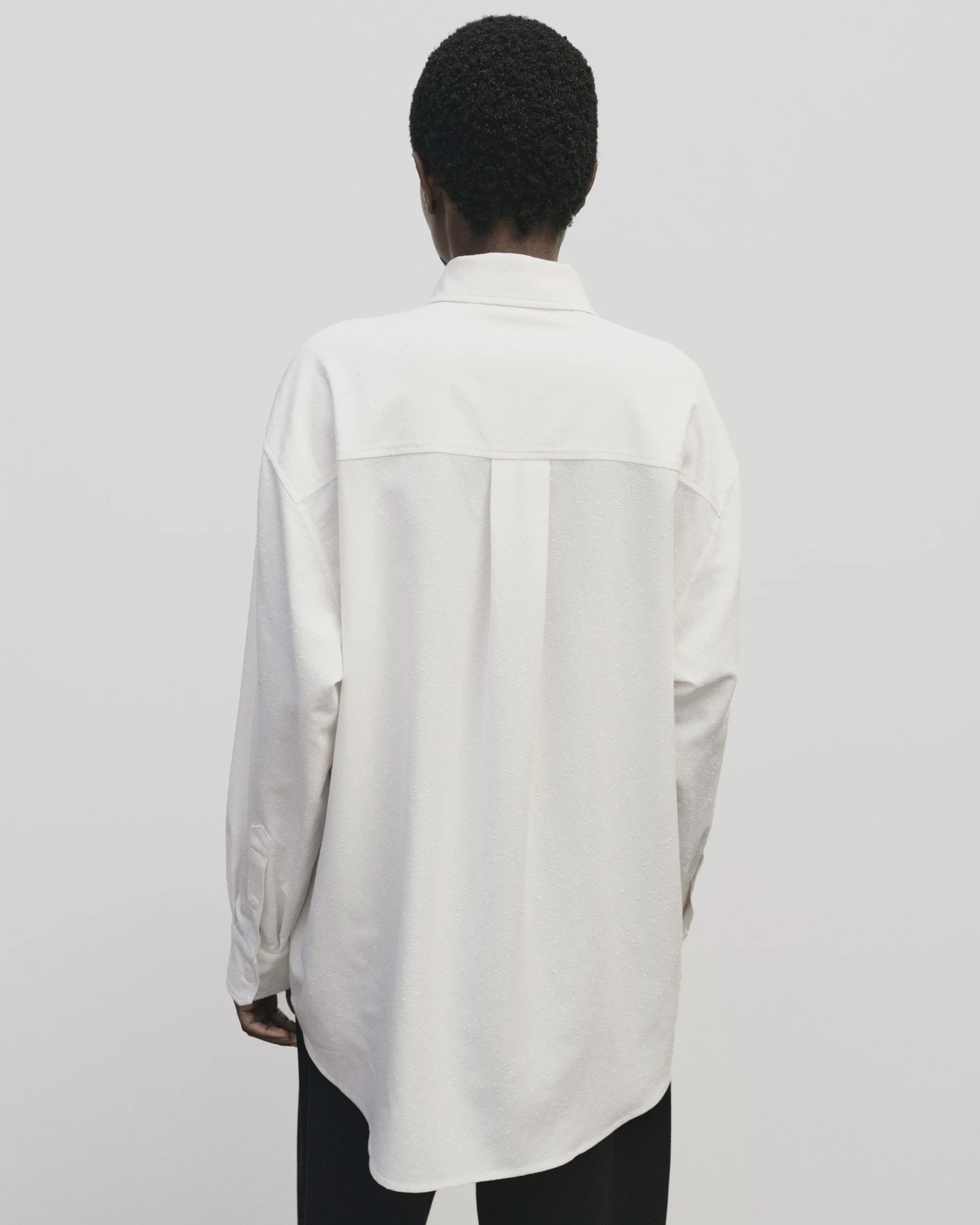 MIJEONG PARK TEXTURED OVERSIZED SHIRT IVORY