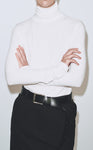 MIJEONG PARK ROLL NECK TOP IN WHITE