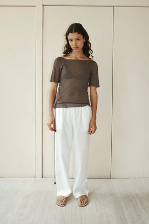 DEIJI STUDIOS EASE TROUSER IN WHITE