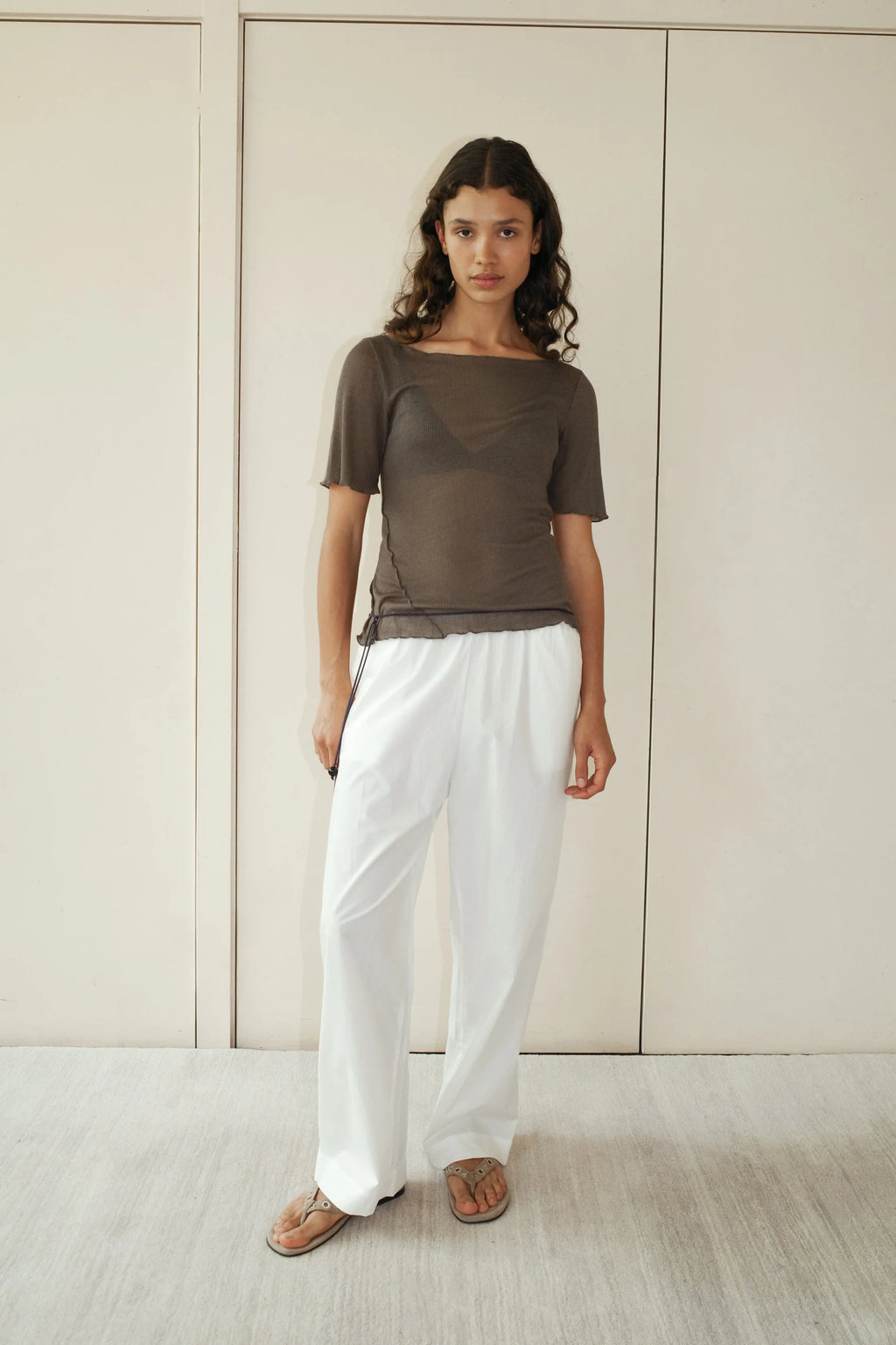 DEIJI STUDIOS EASE TROUSER IN WHITE