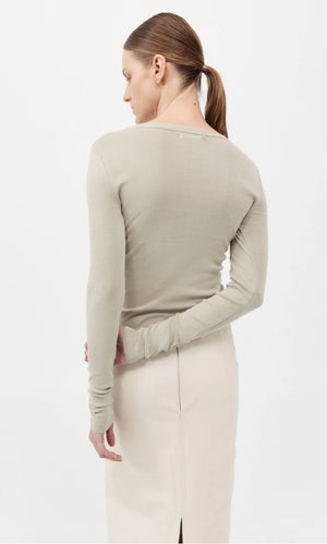 ST. AGNI ORGANIC COTTON LONG SLEEVE IN MOSS