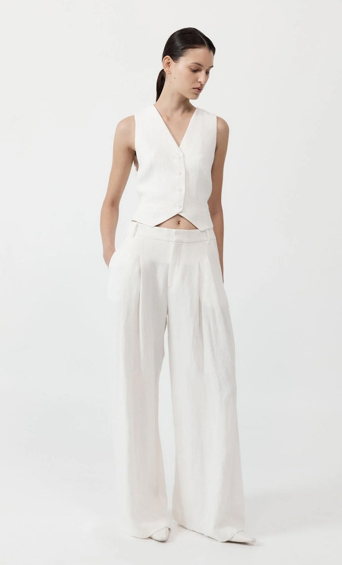 ST. AGNI TAILORED LINEN VEST