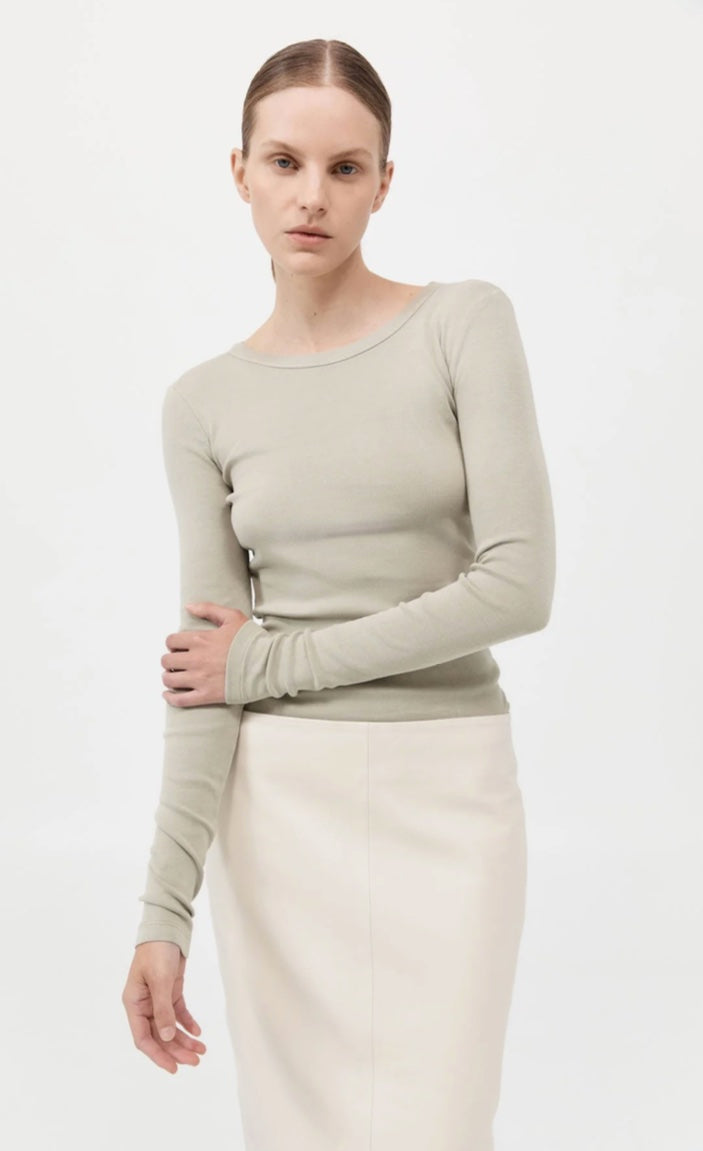 ST. AGNI ORGANIC COTTON LONG SLEEVE IN MOSS