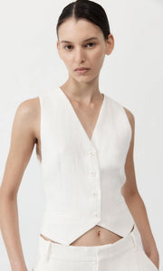 ST. AGNI TAILORED LINEN VEST