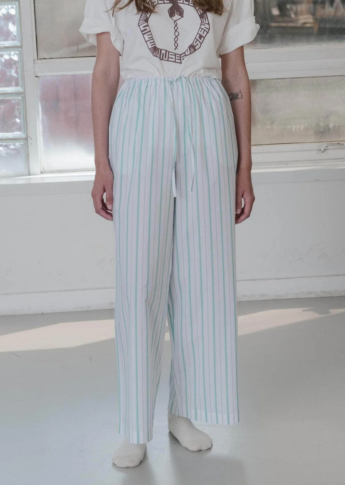 BASERANGE KOLLA PANTS IN BLUE STRIPE