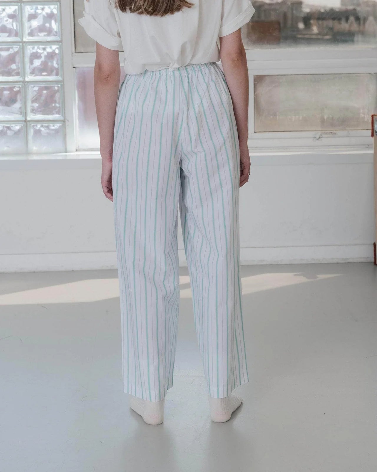 BASERANGE KOLLA PANTS IN BLUE STRIPE