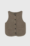 CORDERA BOAT NECK WAISTCOAT TAUPE