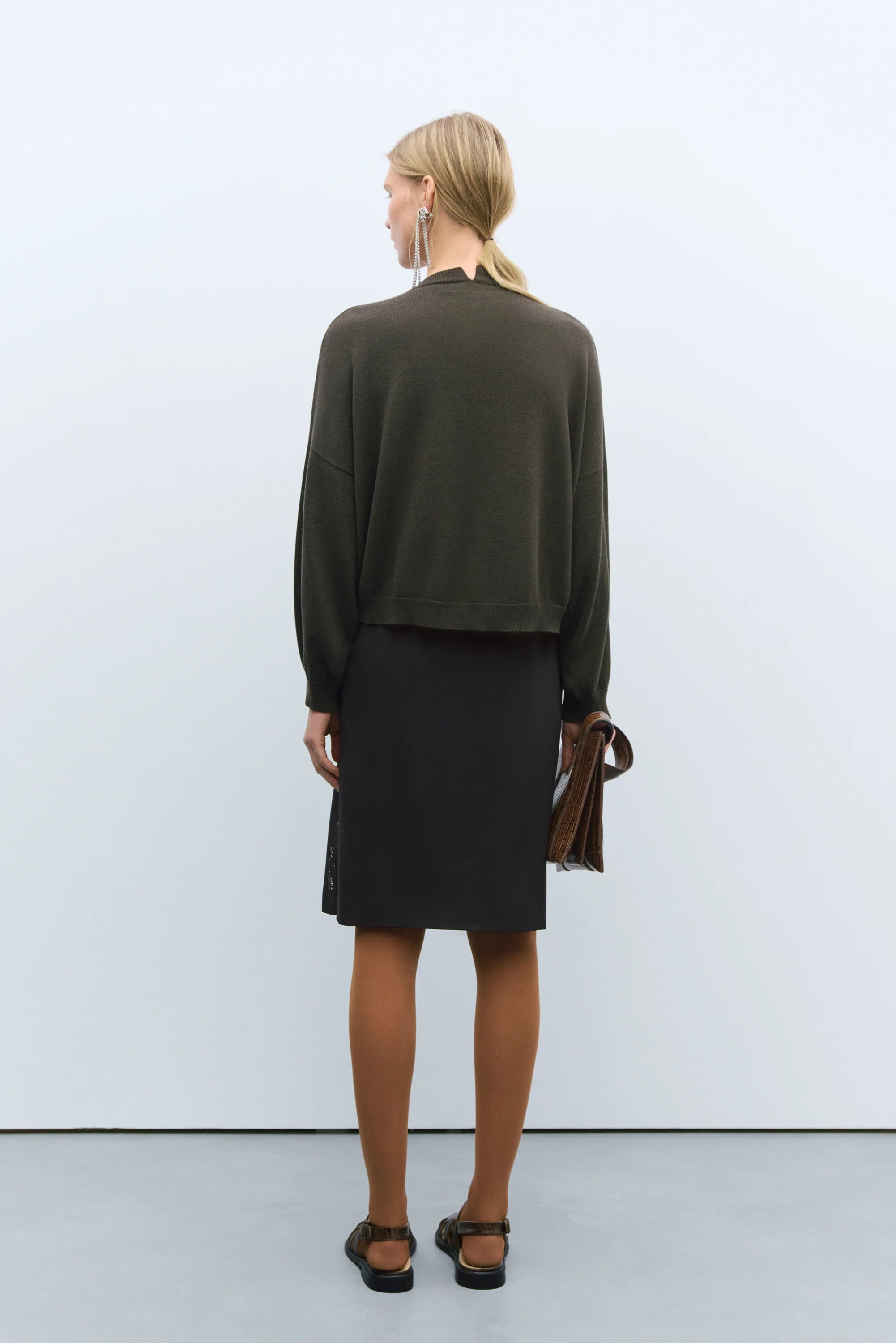 CORDERA COTTON & CASHMERE CARDIGAN DARK MOSS