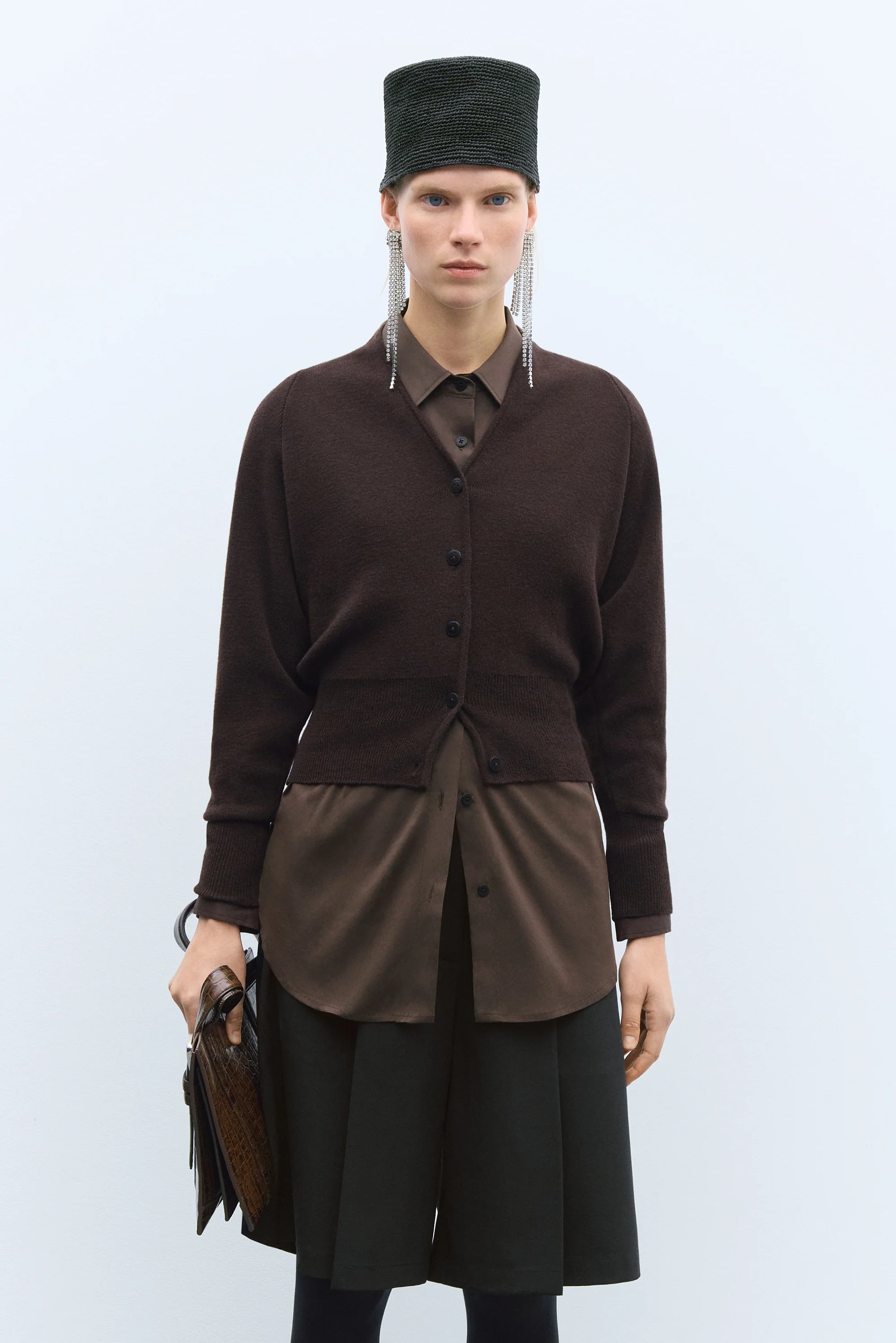 CORDERA MERINO & CASHMERE CARDIGAN BROWN