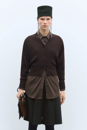 CORDERA MERINO & CASHMERE CARDIGAN BROWN