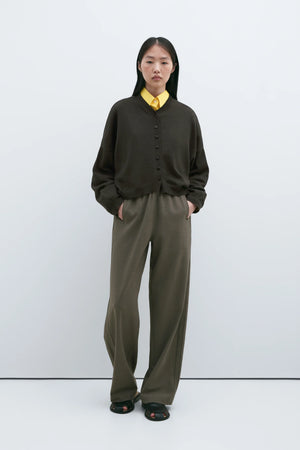 CORDERA COTTON & CASHMERE CARDIGAN DARK MOSS