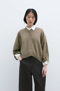 CORDERA COTTON & CASHMERE CARDIGAN IN TAUPE
