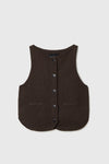 CORDERA BOAT NECK WAISTCOAT BROWN
