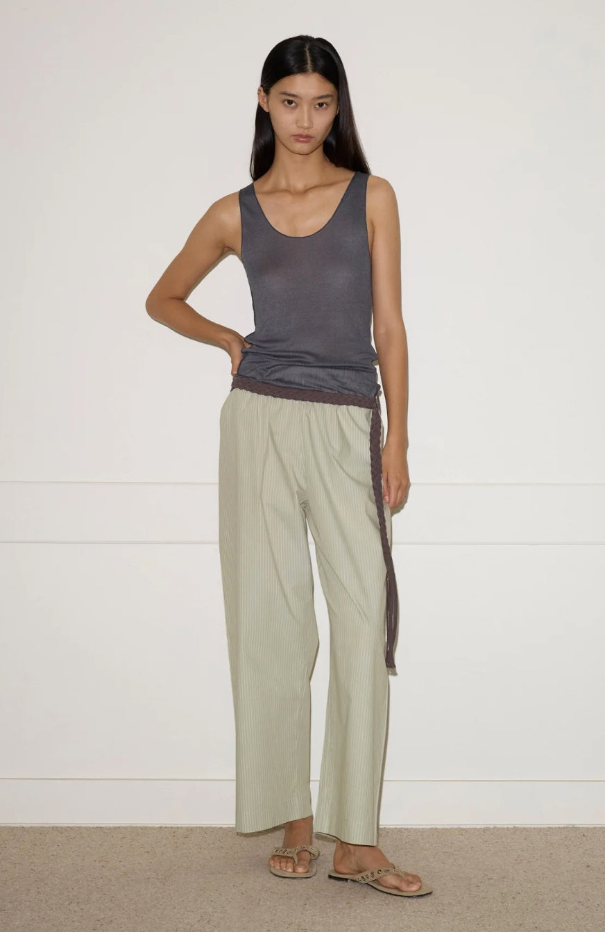 DEIJI STUDIO EASE TROUSER PISTACHIO STRIPE