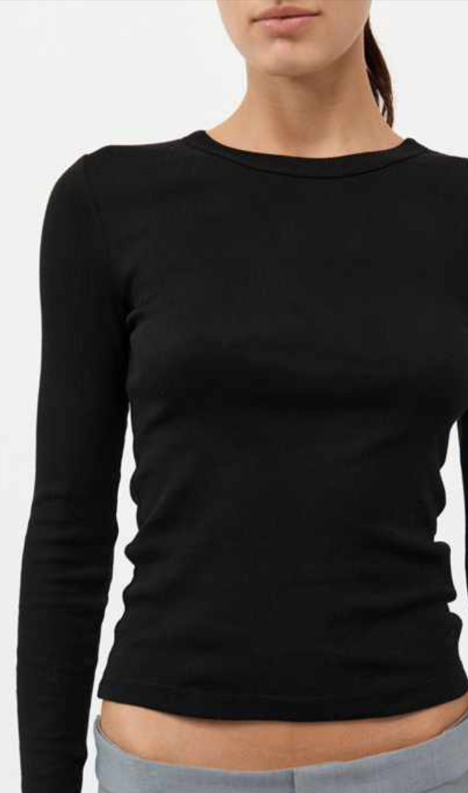 ST. AGNI ORGANIC COTTON LONG SLEEVE IN BLACK