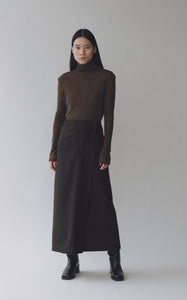 MIJEONG PARK WOOL BLEND MAXI  WRAP SKIRT