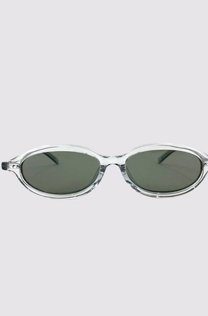 ST. AGNI SLIM OVAL SUNGLASSES IN SMOKE