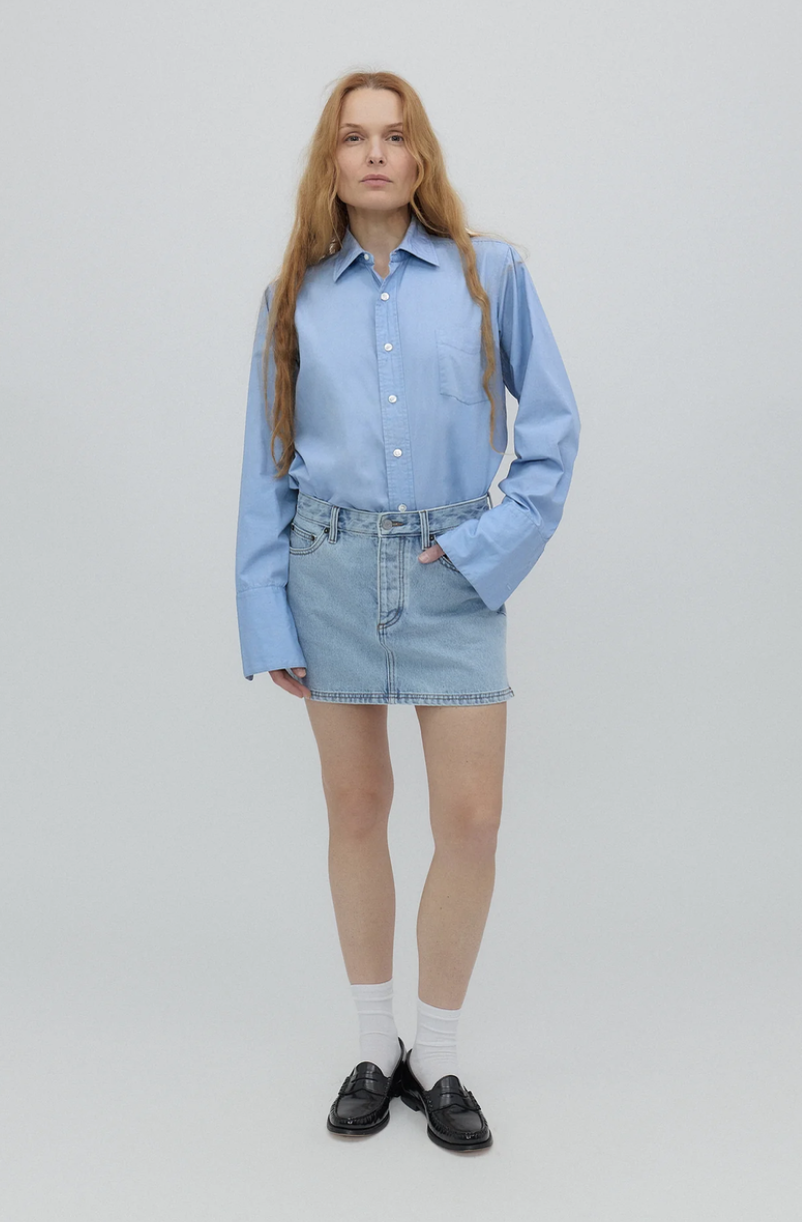 STILL HERE NEW YORK HOLLY SKIRT IN VINTAGE BLUE