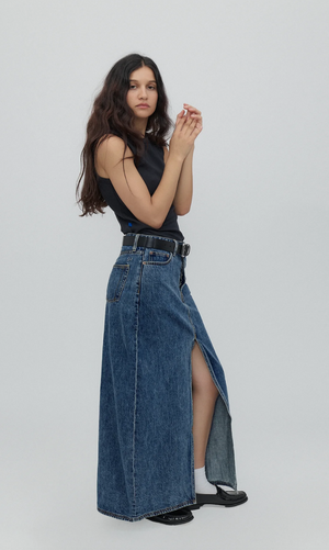STILL HERE NEW YORK LIMA SKIRT IN CLASSIC BLUE