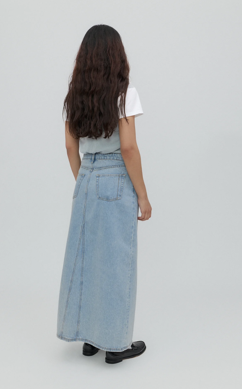 STILL HERE NEW YORK LIMA SKIRT IN VINTAGE BLUE