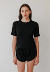 WOL HIDE RIB TEE IN BLACK