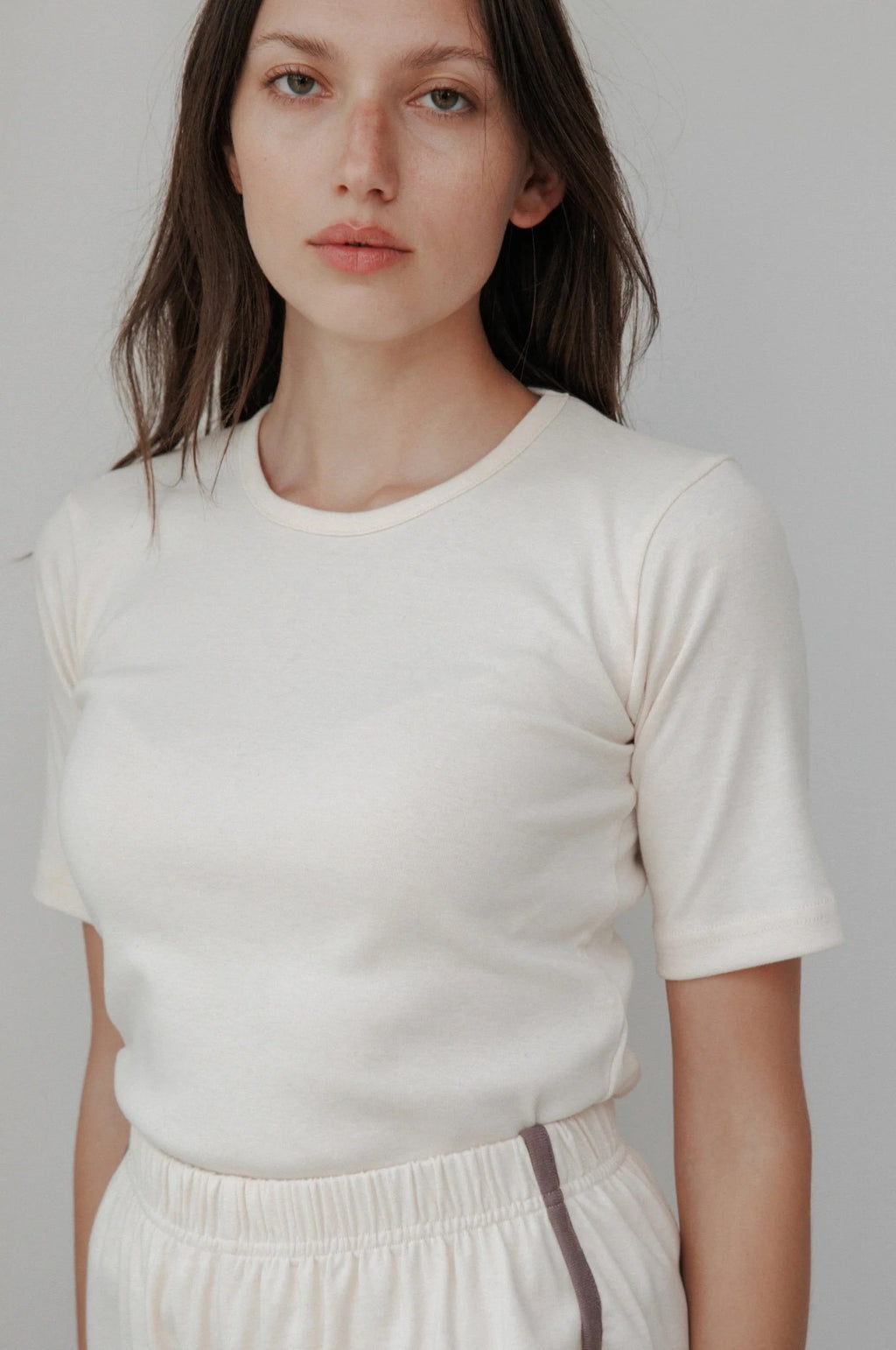 WOL HIDE RIB TEE IN NATURAL