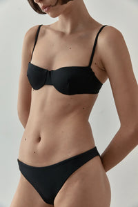 ZIAH BARDOT BALCONY TOP IN BLACK SIZE AU12