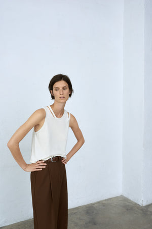 CORDERA VISCOSE CUT OUT TOP IN MARSHMALLOW