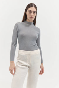 ST. AGNI HIGH NECK TOP IN GREY